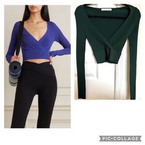 Live The Process Blue and Green Crop Tops